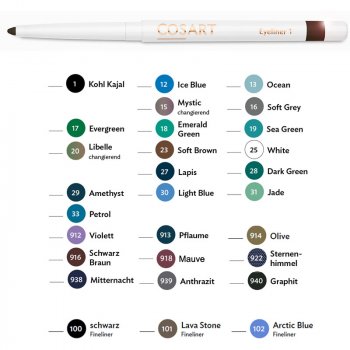 Cosart Eyliner viele verschiedene Farben