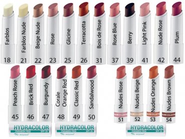Hydracolor Lippenpflegestift in verschiedenen Farben