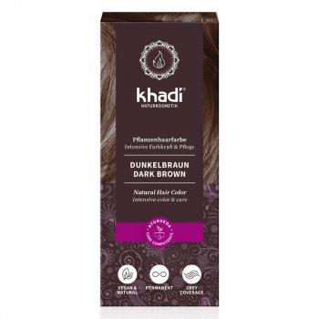 Khadi Pflanzenhaarfarbe Dunkelbraun. Vegan