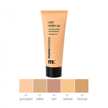 Preview: Marie Christine Soft Make Up Foundation Übersicht der verfügbaren Farbtöne