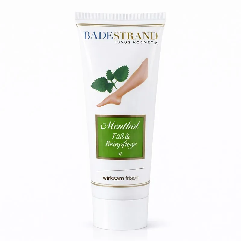 Badestrand Menthol Fußcreme und Beinpflegecreme mit Roßkastanien-Wirkkomplex