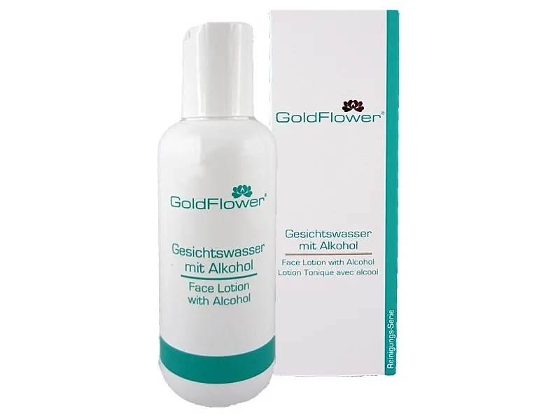 Goldflower Gesichtswasser mit Alkohol für unreine Haut geeignet